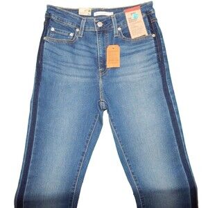 Levi's 725 High-Rise Bootcut Jeans Woman’s Size 29 x 32 Dark Blue Tux Stripe NWT